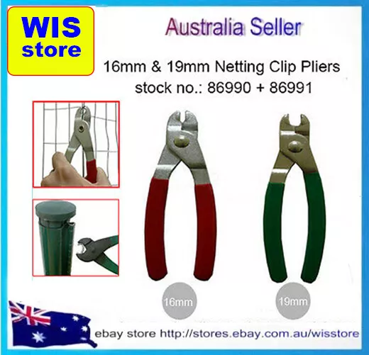 2/PK Netting Clip Pliers,C style Netting Clips16mm and 19mm