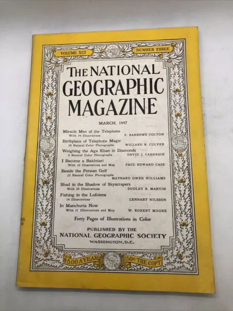 Revista The National Geographic marzo de 1947