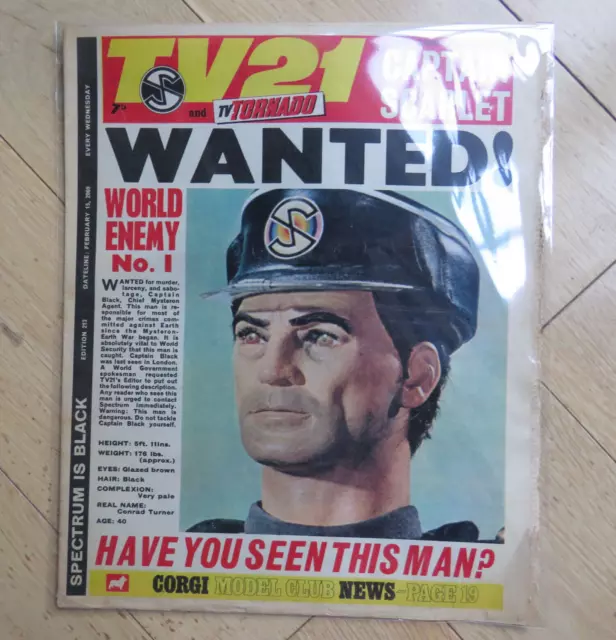 TV Century 21 TV21 Tornado Comic #213 With Gerry Andersons Captain Scarlet