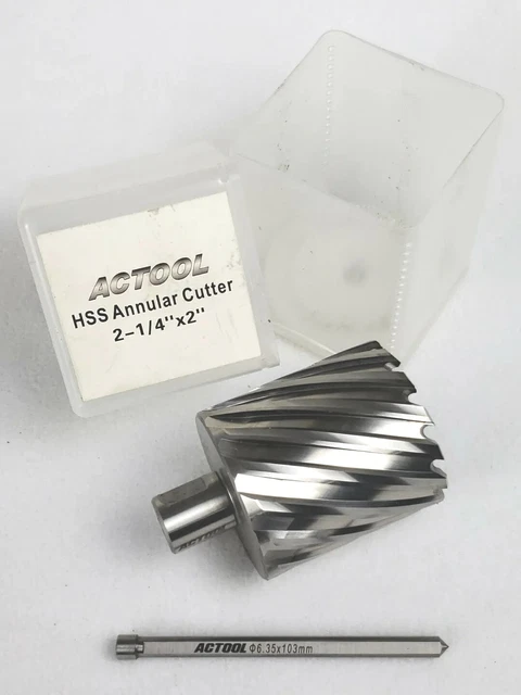 ACTOOL 2-1/4" Diameter × 2" Depth of Cut HSS ANNULAR Cutter