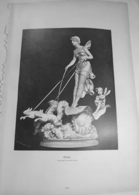 Titania, Par Ephraim Keyser 1884 Original Imprimé