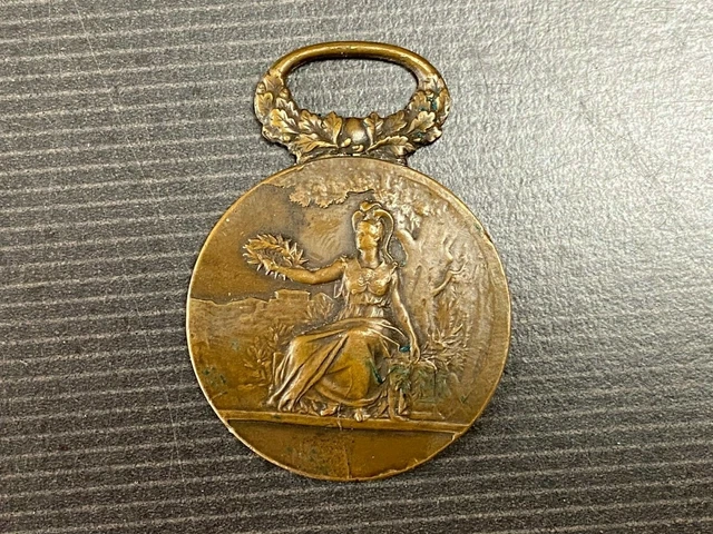 Médaille En Bronze école – XIXe Siècle – Professeur Et élève – Pièce Ancienne