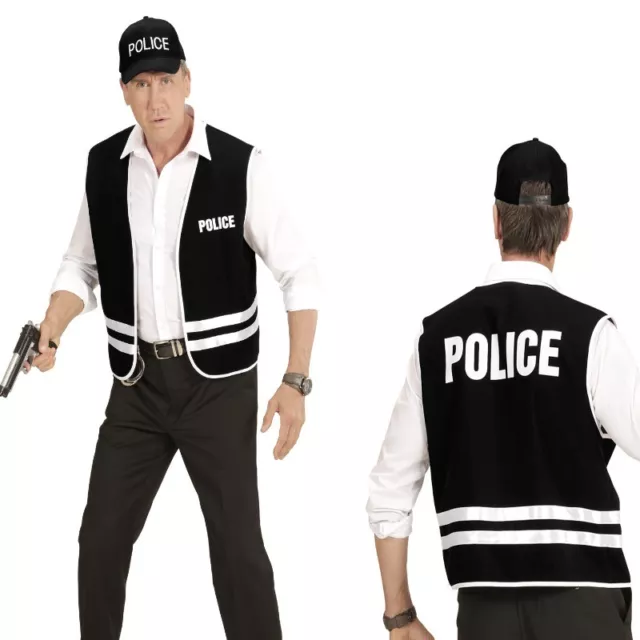 Kostüm SEK Weste Polizei schwarz Sondereinsatzkommando Spezialeinheit  Police 