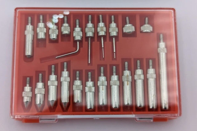 113700 22 Piece Dial Indicator Point Tip Set in Protective Plastic Case