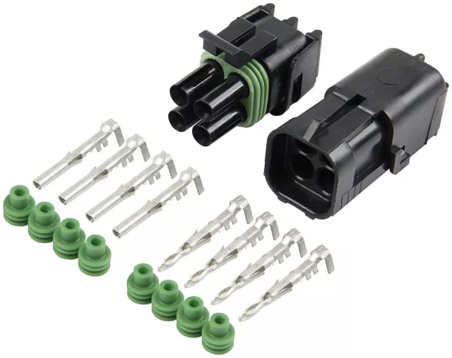 Allstar Performance All76269 4-Wire Weather Pack Connector Kit Square Electrical