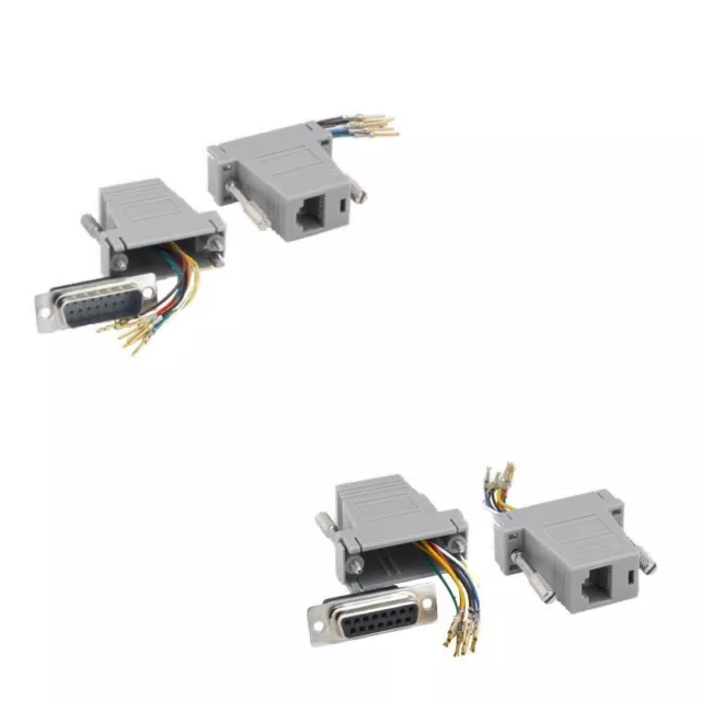 D-Sub Modular Adapter DB15 to RJ45 Male Female M/F F/F Network Ethernet Cat 5e 6