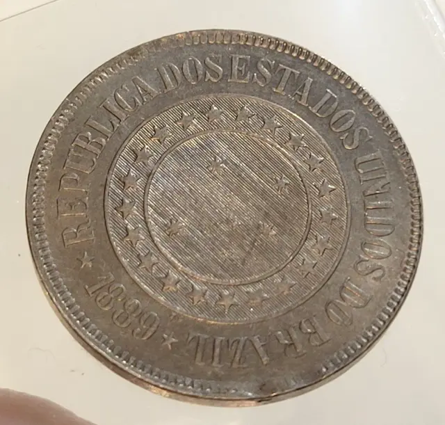 1889 BRAZIL 200 Reis Handsome Coin