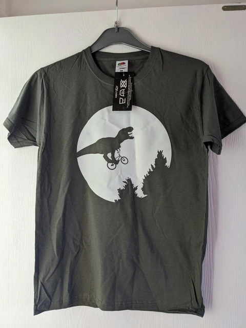 Mens T Shirt Bike / Dinosaur Size Small