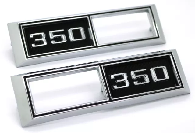 New 350 Front Side Marker Light Fender Emblem Set Bezel Pair L&R / Made-In-USA