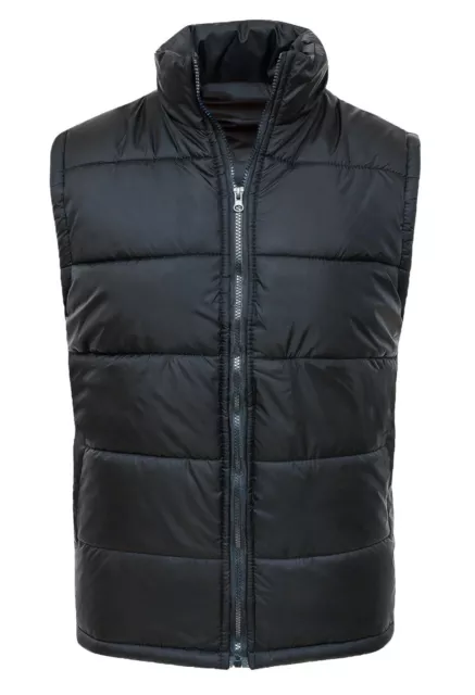 Sin Mangas Hombre Chaqueta Confort de Invierno Negro Casual Chaleco Impermeable