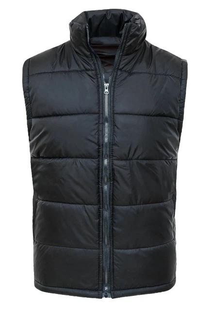 Smanicato Piumino Uomo Comfort Invernale Nero Casual Gilet Giacca Impermeabile