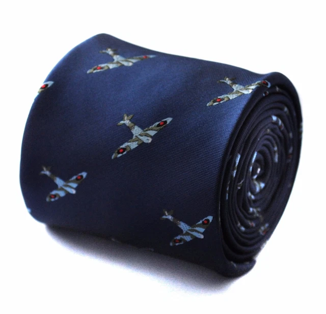 Cravate Designer Frederick Thomas - Argent Gris Et Noir Brodé Papillon, Neuve Avec étiquettes
