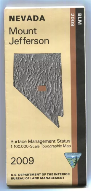 USGS BLM edition topographic map Nevada MOUNT JEFFERSON -2009- surface 100K