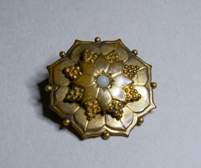 Broche Ancienne Fleurs En Argent Vermeil - Georges Legros - Vintage - Bon état