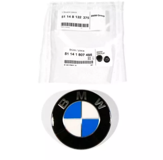 82mm für BMW Emblem Motorhaube Heckklappe Kofferraum 1 3 5 6 7 Z X3 X5 X6+Tüllen