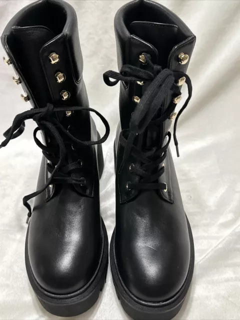 NWT Stuart Weitzman Chalet Lug Leather Combat Boot Women's Size 5