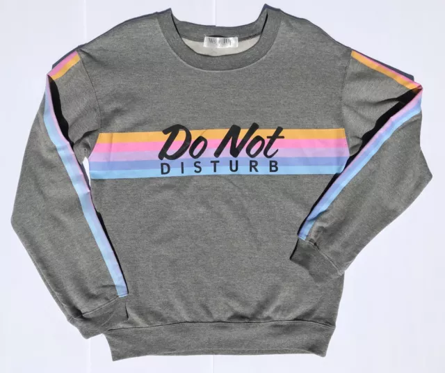 (Size XXL) Do Not Disturb Womens/Juniors Sweater Wound Up Grey Lightweight