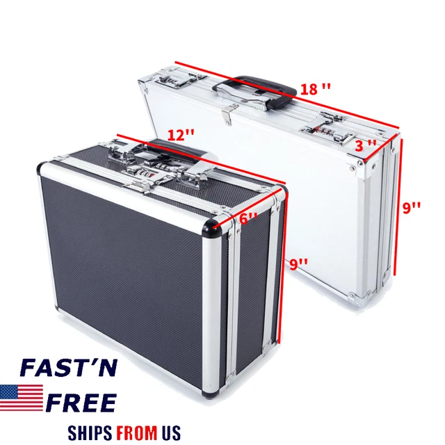 ALUMINUM PORTABLE GUN Safe Box Pistol HandGun Lock Foam Sponge Liner