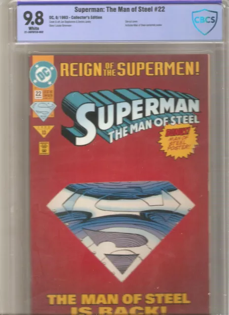 Superman The Man Of Steel #22 CBCS 9.8 1993 Die-Cut Cover Collectors edition