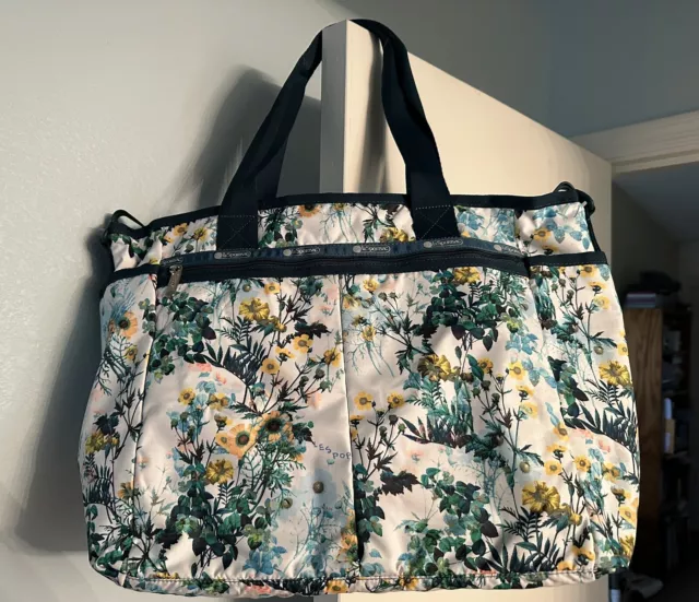 NWT LeSportsac Ryan Diaper Bag Baby Tote in Florescent Floral Blanc