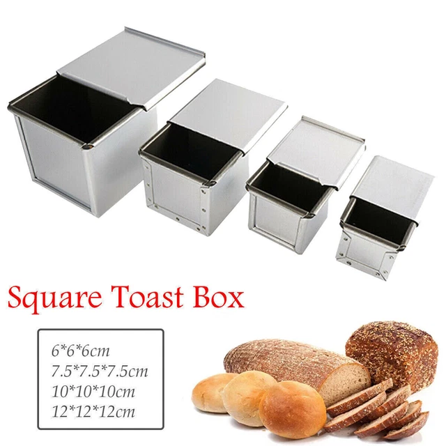 Bcowtte Lot De 5 Moules à Toast Carrés Avec Couvercle – Anti-Adhésif Doré, Mini Toasts Japonais Parfaits