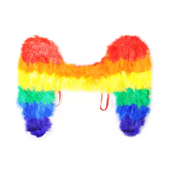 Rainbow Feather Angel Wings Mardi Gras Pride Festival Party Costume Accessory