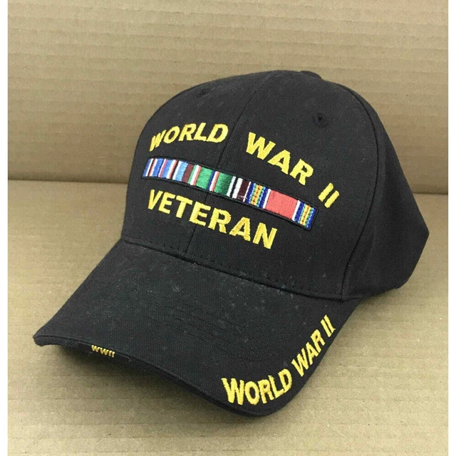 WORLD WAR II Veteran Cap Hat Ww2 Wwii American Campaign Usa Ribbons
