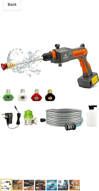 BIBURY Cordless Pressure Cleaner, 25 Bar Portable Pressure Washer with Foam...