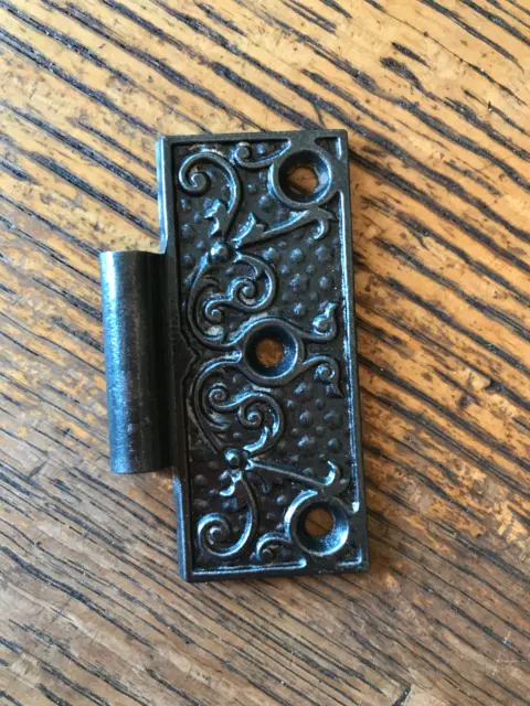 Antique Cast Iron Door Hinge, Left Half Only - 3" x 3"