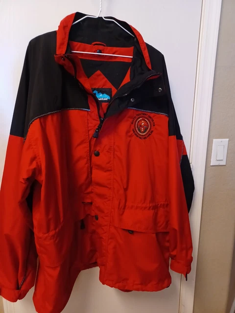Men's Tri-Mountain Jacket Parka Red 2XL Emboraded  Navajo Nation Seal.