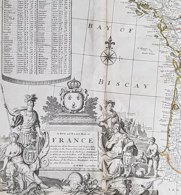 1720 Herman Moll Large Antique Pre Revolutionary Map of France in Provinces 2