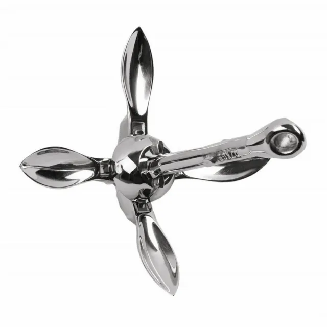 1PCS 1.5KG Boat 316 Stainless Steel Folding Anchor for Small Marine Watercraft