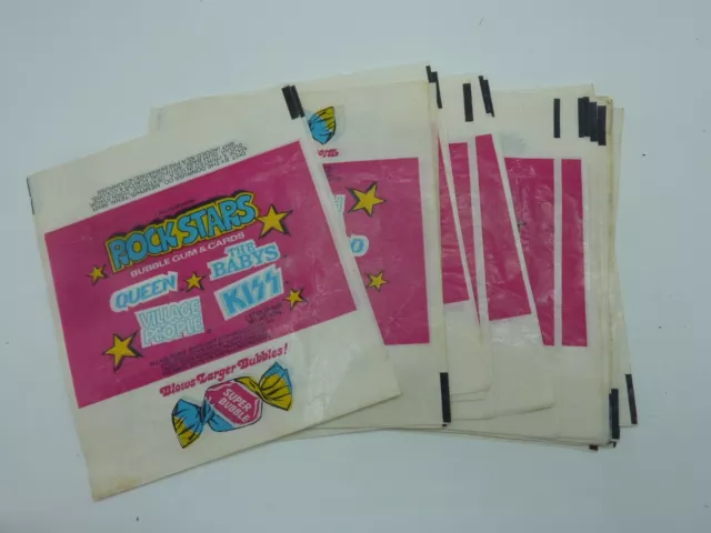 Vintage Rockstars Lot 25Pcs Bubble Gum Cards EMPTY Wax Pack Wrappers 1979 KISS+