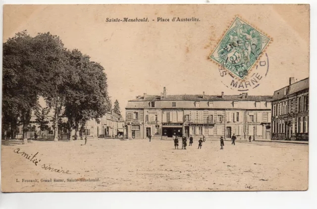 SAINTE MENEHOULD - Marne - CPA 51 - Place d' Austerlitz - la Pharmacie