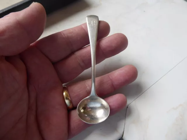 Georgian Antique Solid Sterling Silver Salt Mustard Spoon dates c1818