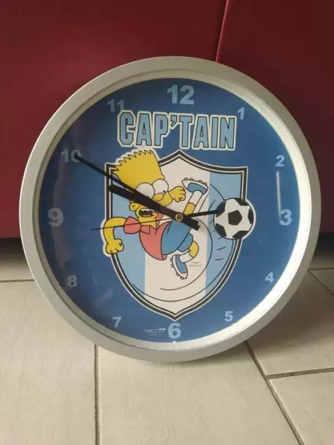 Horloge Murale Bart Simpsons au Football - Cap'tain - Très bon état