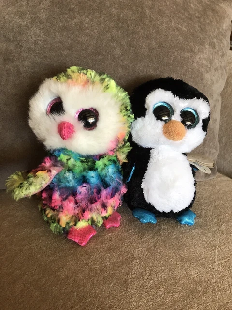 TY BEANIE BOO’S Owen Owl And Waddles Penguin NWT £5.90 - PicClick UK