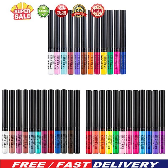 12pcs Colored Eyeliner Set Waterproof Pencil Long Lasting Matte Luminous
