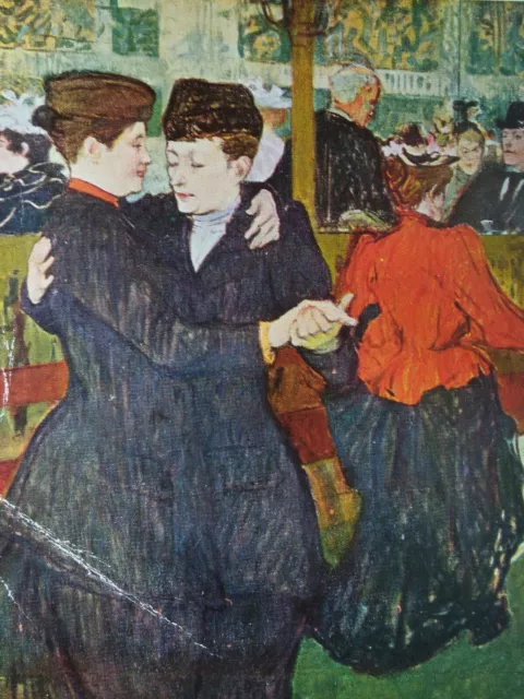 France Postcard Early 1900s Rare Art Toulouse Lautrec Two Waltzers Dance Fashion