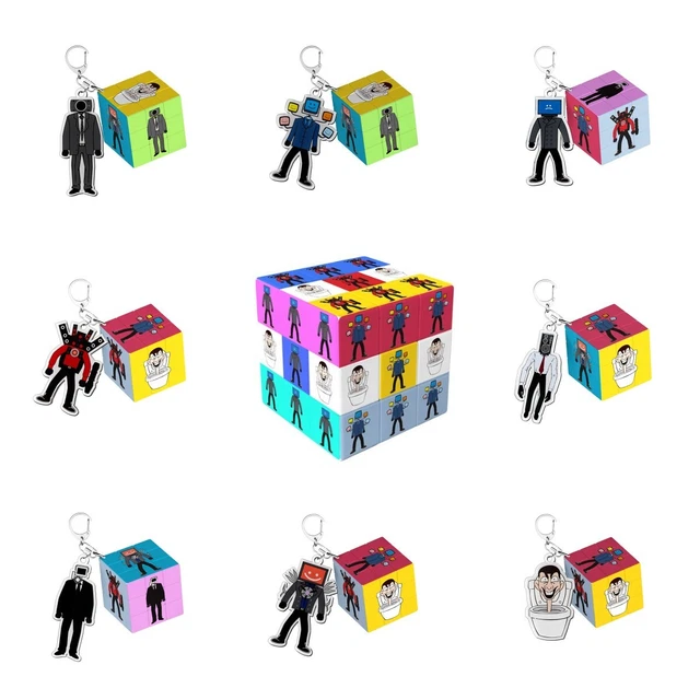 Skibidi Toilet Third-Order Cube ciondolo portachiavi puzzle regali