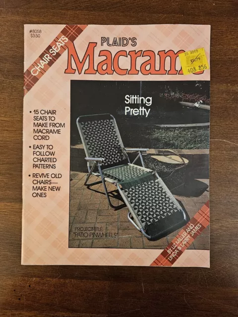 Sillas de césped Macrame 15 asientos de silla libro a cuadros #8058 patrones trazados