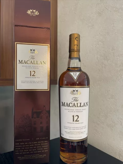 Rare, The Macallan Sherry Oak 12 YO, Single Malt Whisky, Alte Abfüllung 40% 0,7L