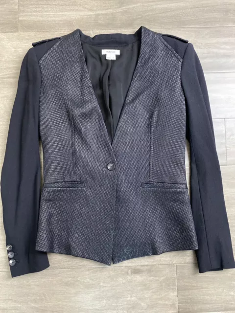 Helmut Lang black cropped Jacket Blazer Size 0 Wool  long sleeve