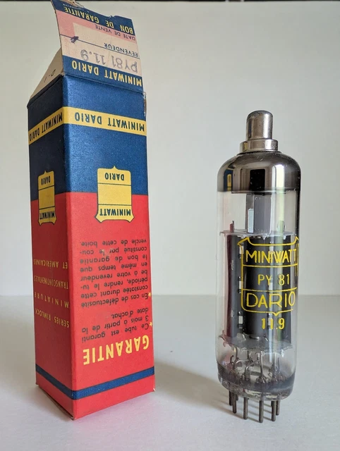 PCC189 MINIWATT DARIO Label, vacuum tube valve rörhe, NOS NIB