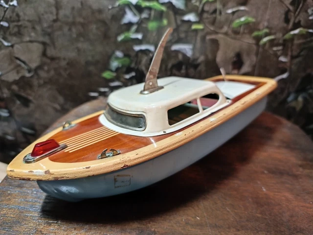 Ancien Jouet En Tôle – Bateau Navire Hôpital – Japon Années 60 – 12 Cm – TBE