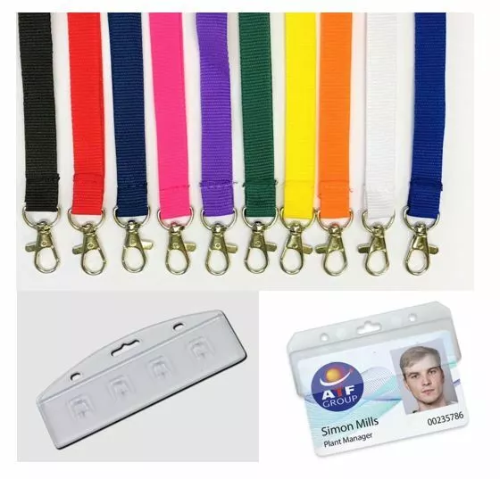 Plain Lanyard Metal Clip With Swipe Card Holder - Door Pass Holder - FREE P&P!