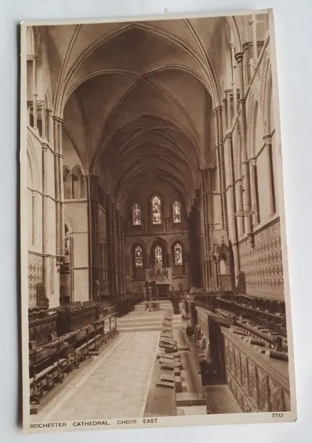 Unveröffentlicht Vintage Photochrom Postkarte - Rochester Cathedral Choir East (b)