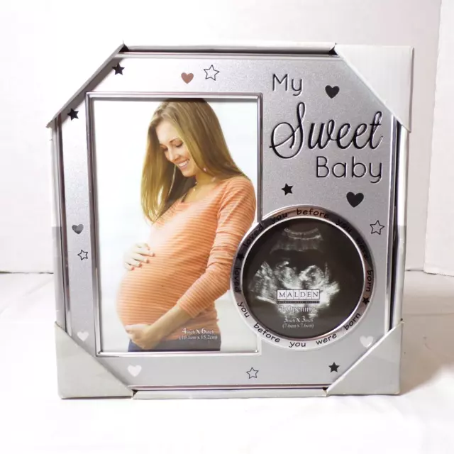 My Sweet Baby Picture Frame Silver Maternity Sonogram Photo Malden Designs