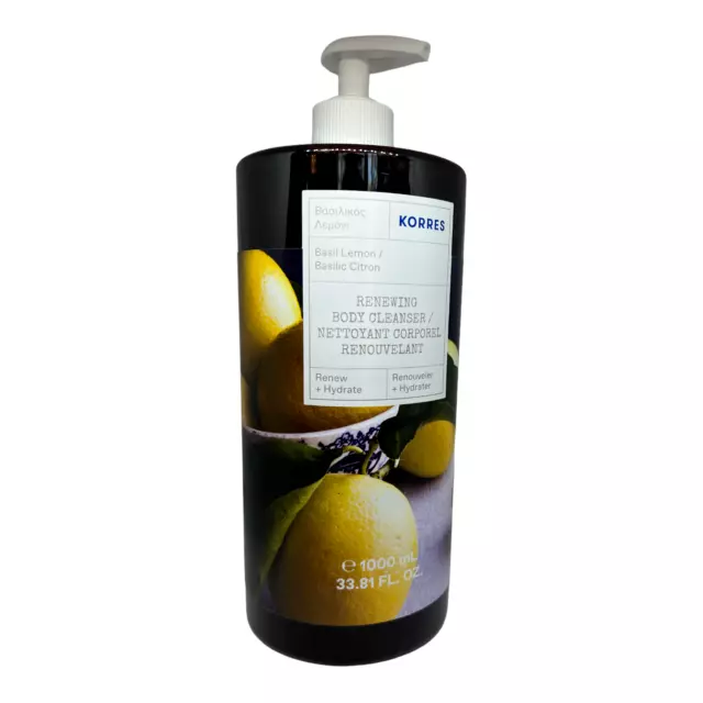 JUMBO KORRES ALBAHACA LIMÓN RENOVADOR CUERPO GEL DE DUCHA 33.81 fl oz BOMBA