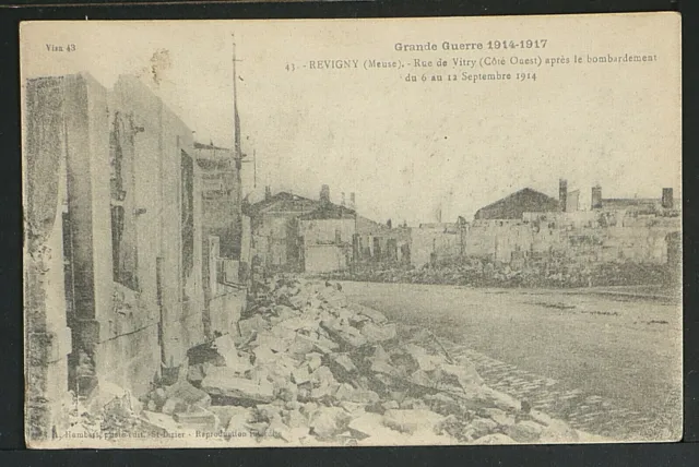 68-MILITARY WWI-FRANCE -GRANDE GUERRE 1914-1917 REVIGNY (meuse) Rue de Vitry (Cô